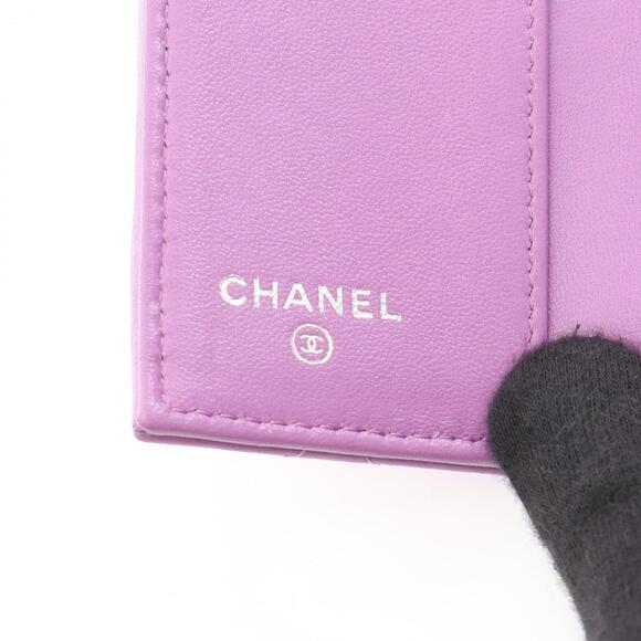CHANEL Purple Lambskin Leather Wallet main image 3